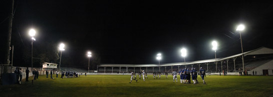 SPHS_PHS_Pano1b The St. Paul Buckaroos host the Perrydale Pirates at the St. Paul Rodeo Grounds. The 10,000 seat arena provides one of the most unique settings for high school football in the nation as the local grass sead growers donate grass seed and labor to install a football field in the arena following the St. Paul Rodeo in July in time for Fall football.